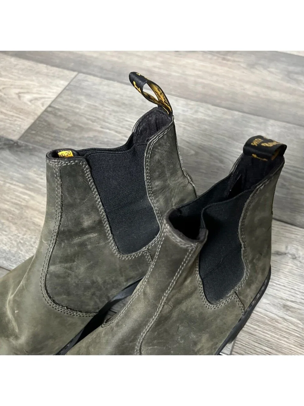 Dr. Martens Women's 9 Rometty Chelsea Platform Ankle Boots Slate Green